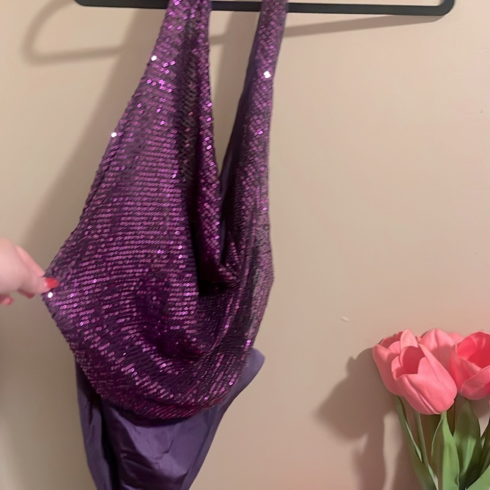 PURPLE SEQUIN BODY SUIT